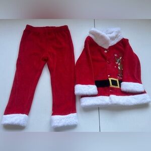 Festive Red Santa Costume with White Trim